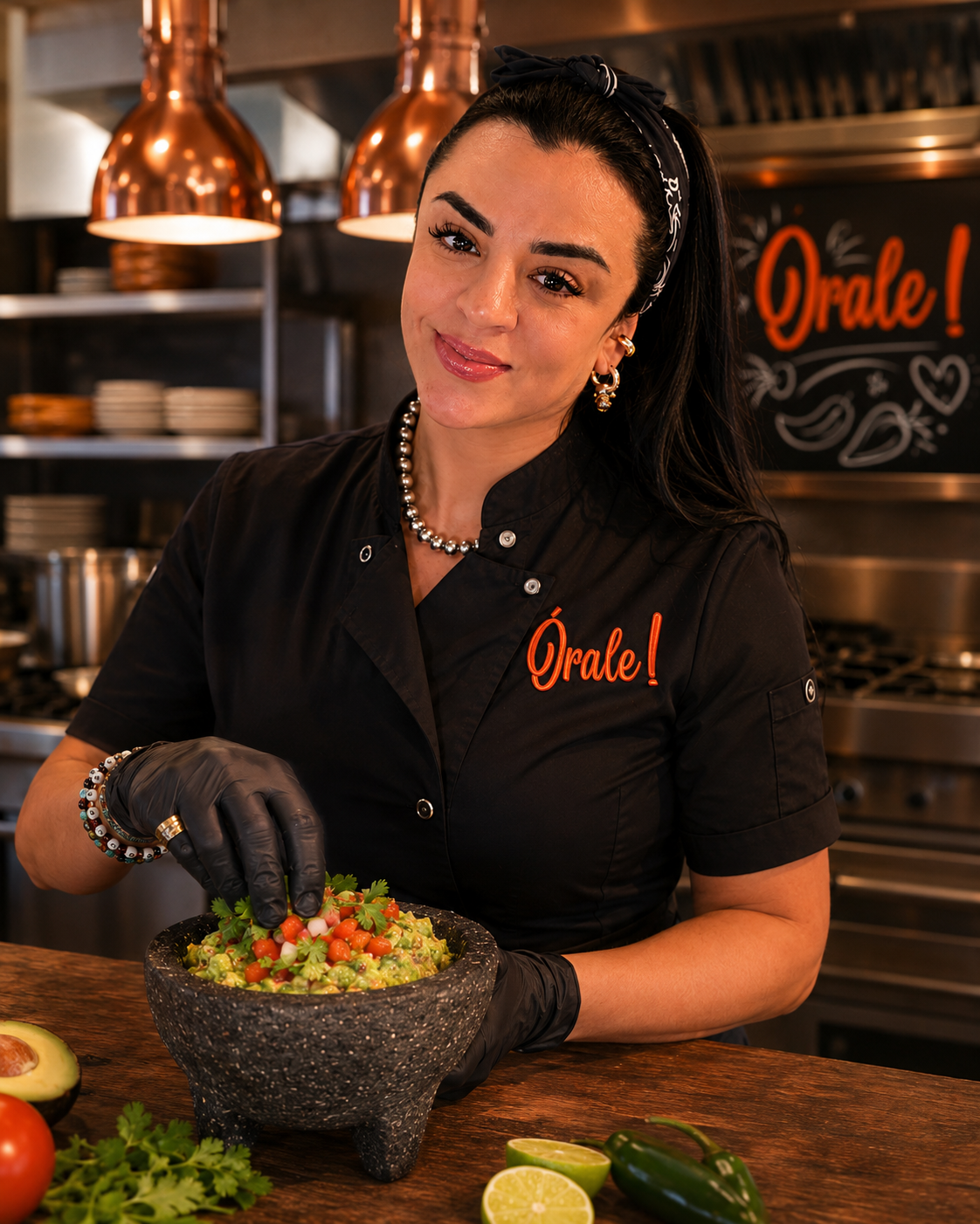 Lucy cocinando en Órale